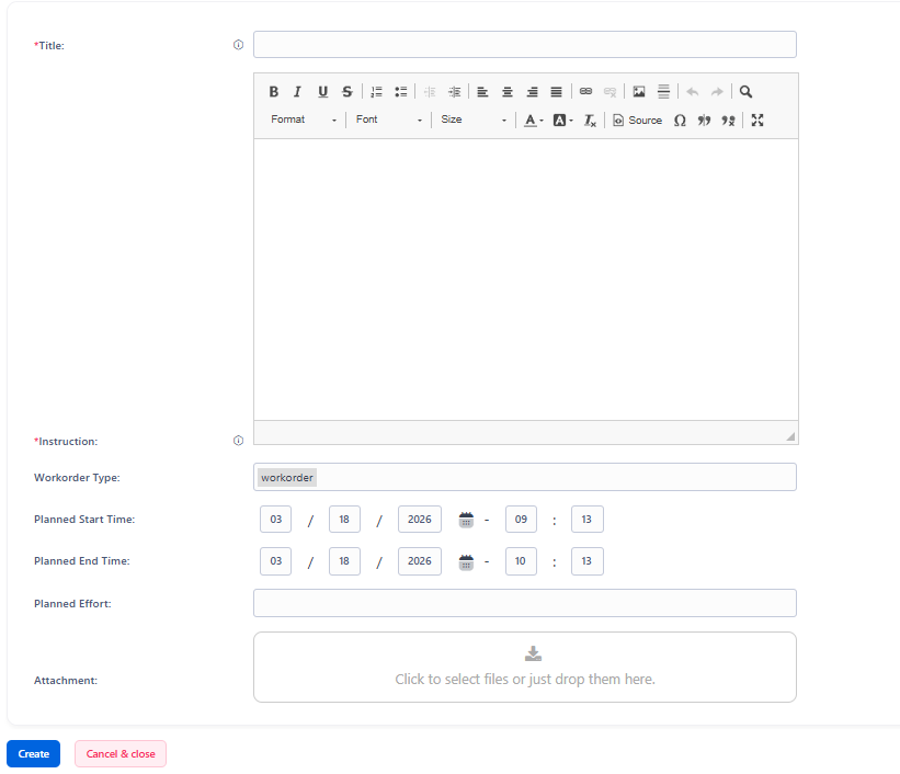 Add Workorder To Change