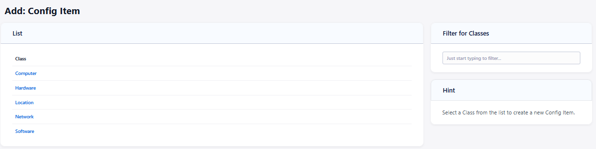 Configuration Item Add