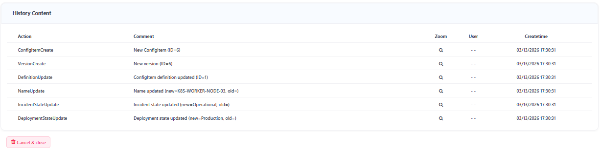 Configuration Item History