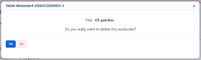 Delete Workorder