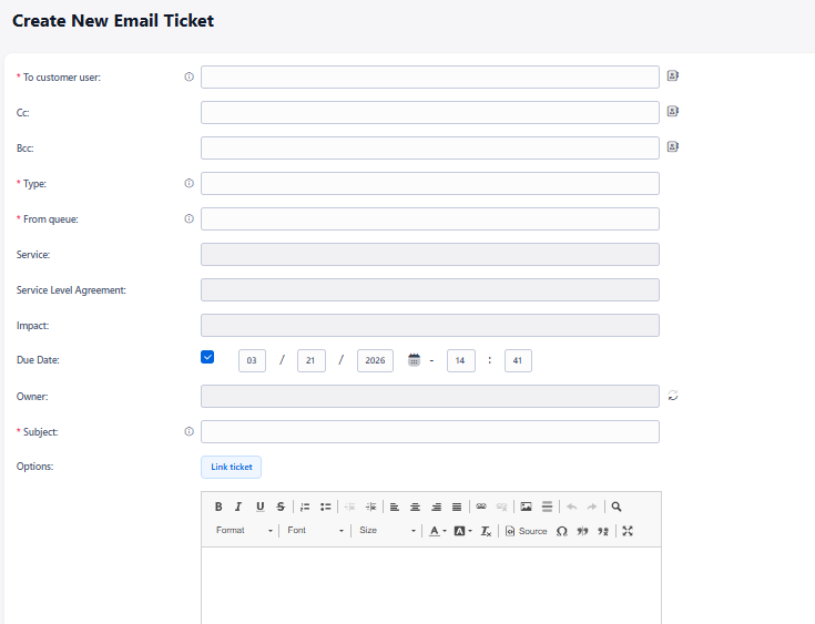 New Mail Ticket