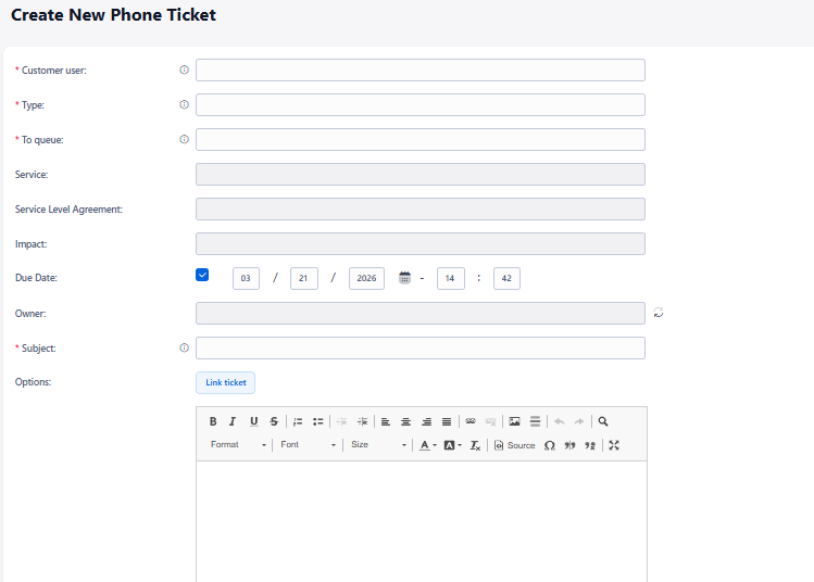 New Phone Ticket