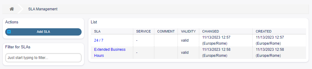 SLA Management