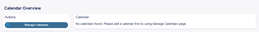 No Calendars Found