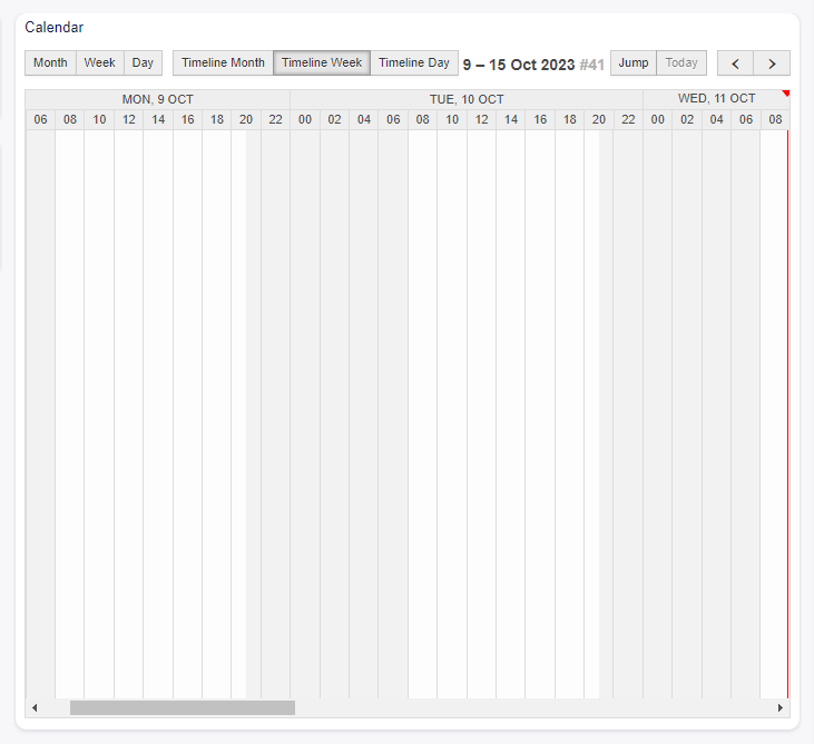 Calendar Overview Screen