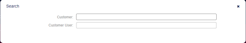 Customer or Customer User Search Dialog