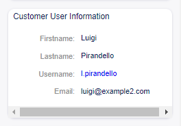 Customer User Information Widget