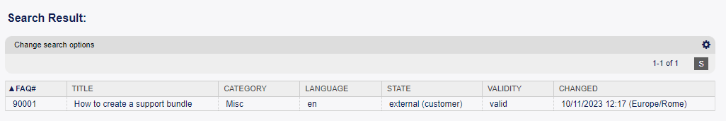 Search Results Screen