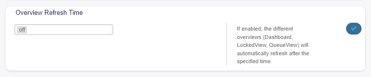 Overview Refresh Time Widget