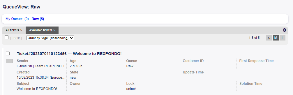 Medium Queue View Screen