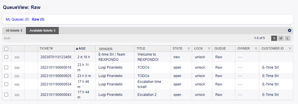 Small Queue View Screen