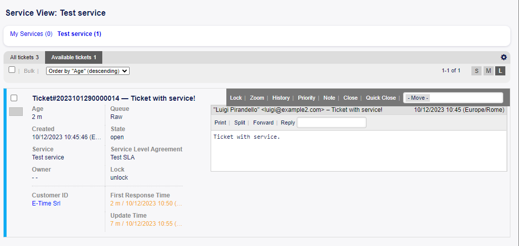 Floating Menu of Large Service View