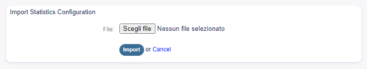 Import Statistics Configuration Screen