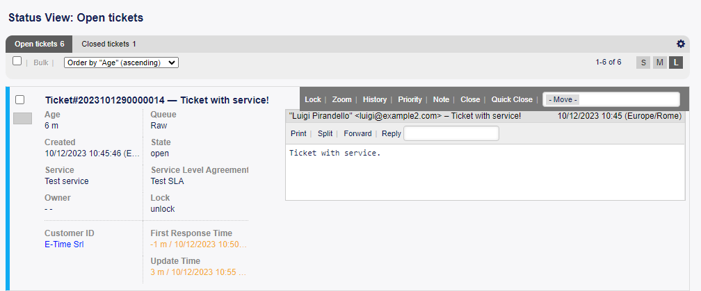 Floating Menu of Status Queue View