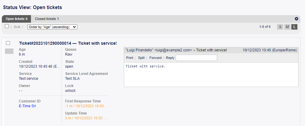 Large Status View Screen