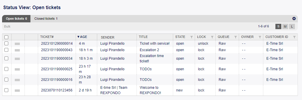 Small Status View Screen