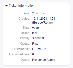 Ticket Information Widget