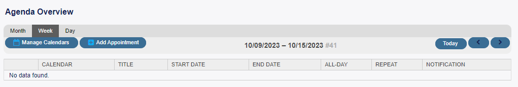 No Calendars Found