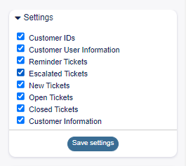 Settings Widget