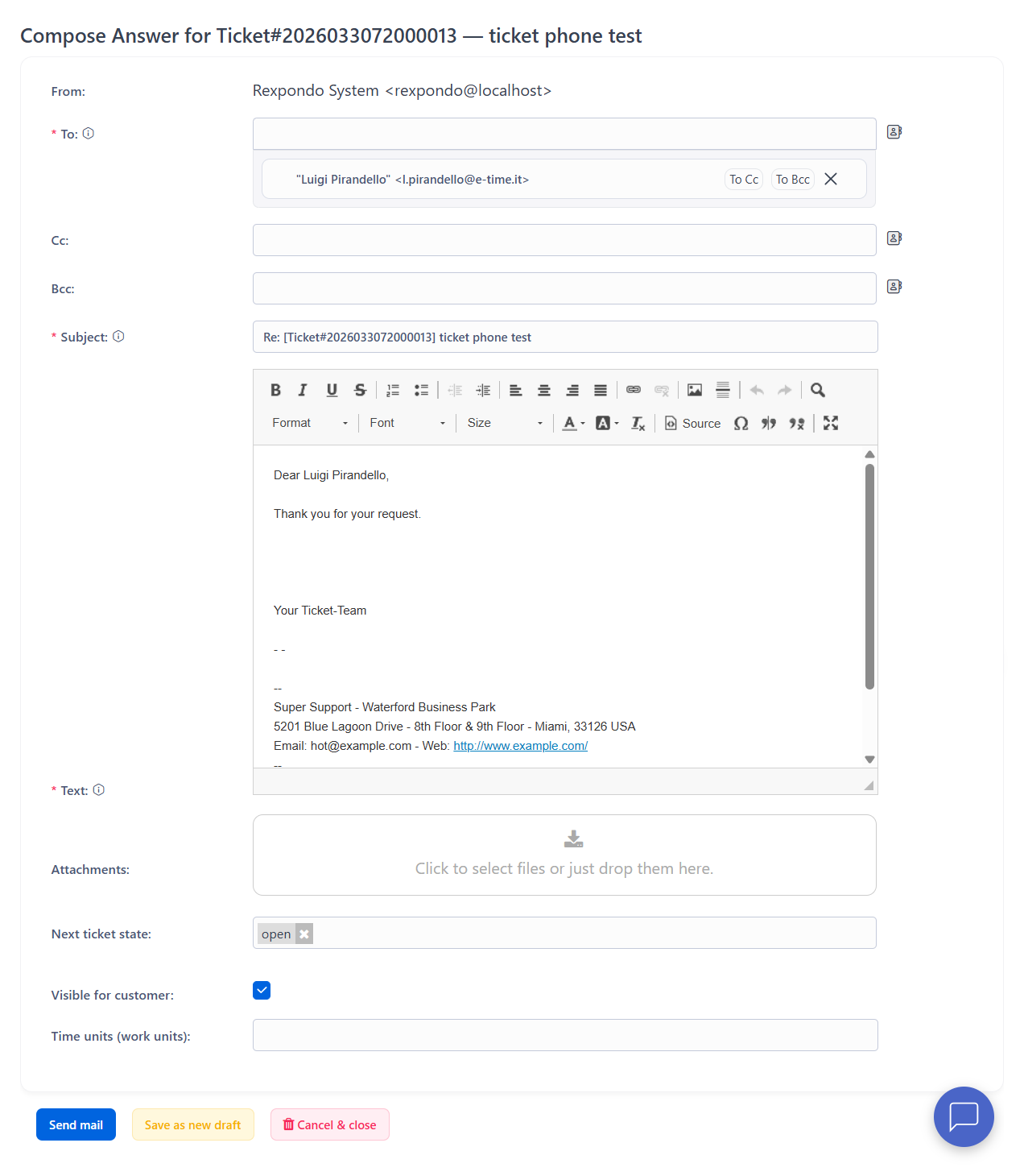 Compose Answer Screen