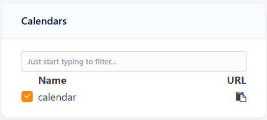 Calendars Widget