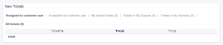 New Tickets Widget