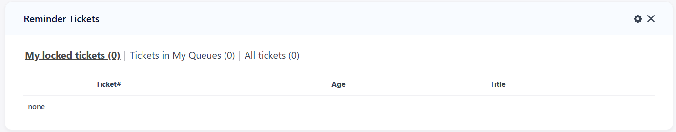 Reminder Tickets Widget