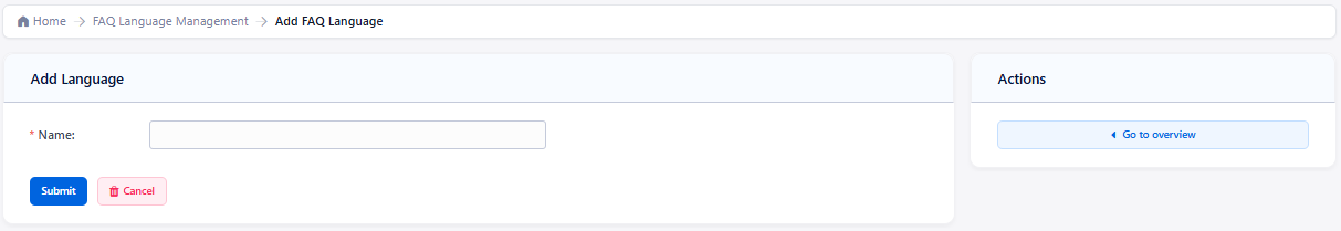 Add Language Screen