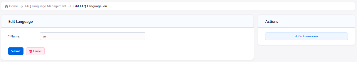 Edit Language Screen