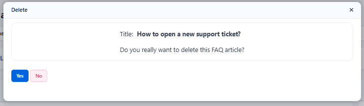 Delete FAQ Dialog