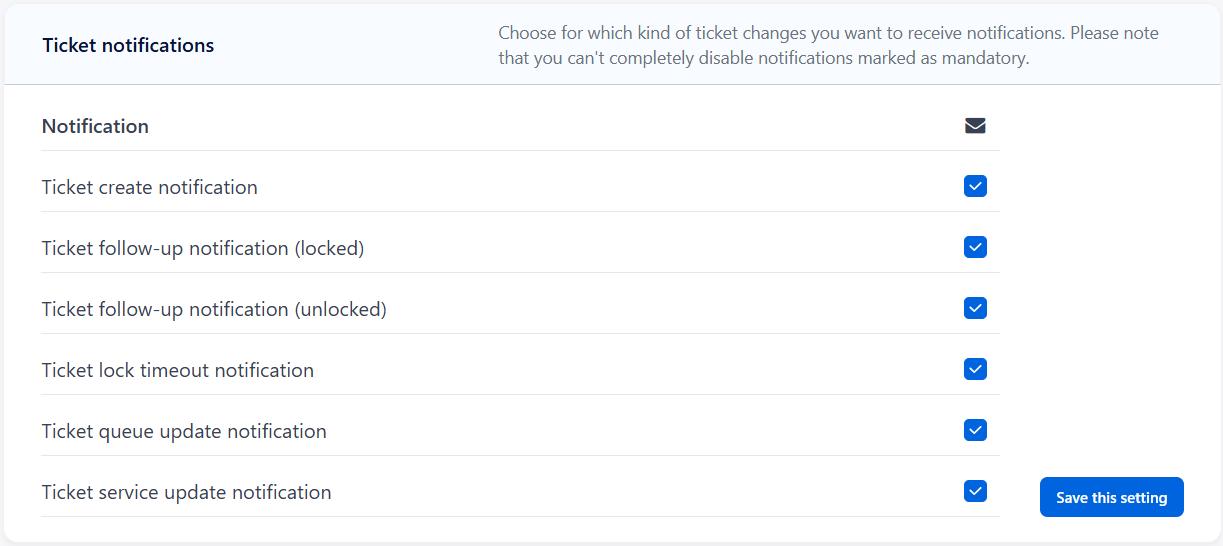 Ticket Notifications Widget