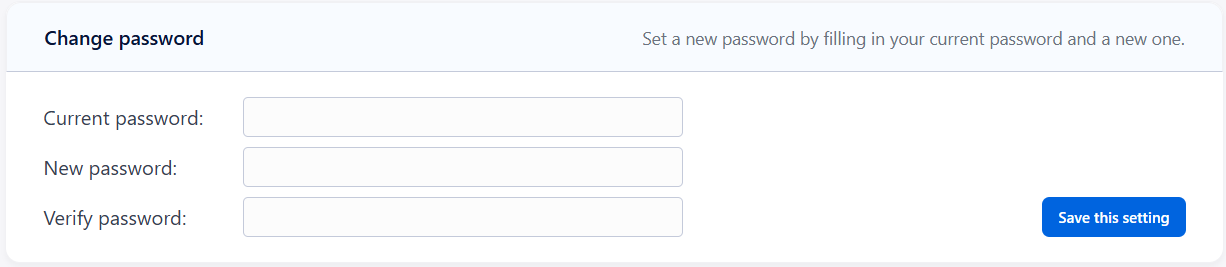 Change Password Widget