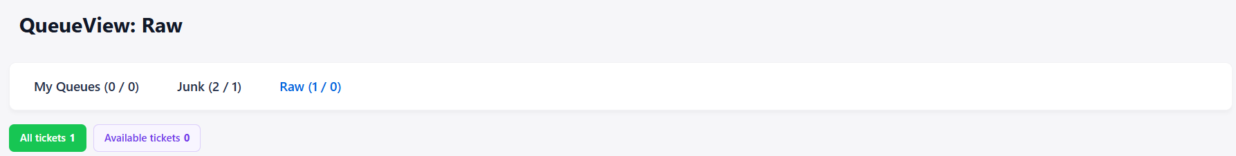 Queue View Widget Header