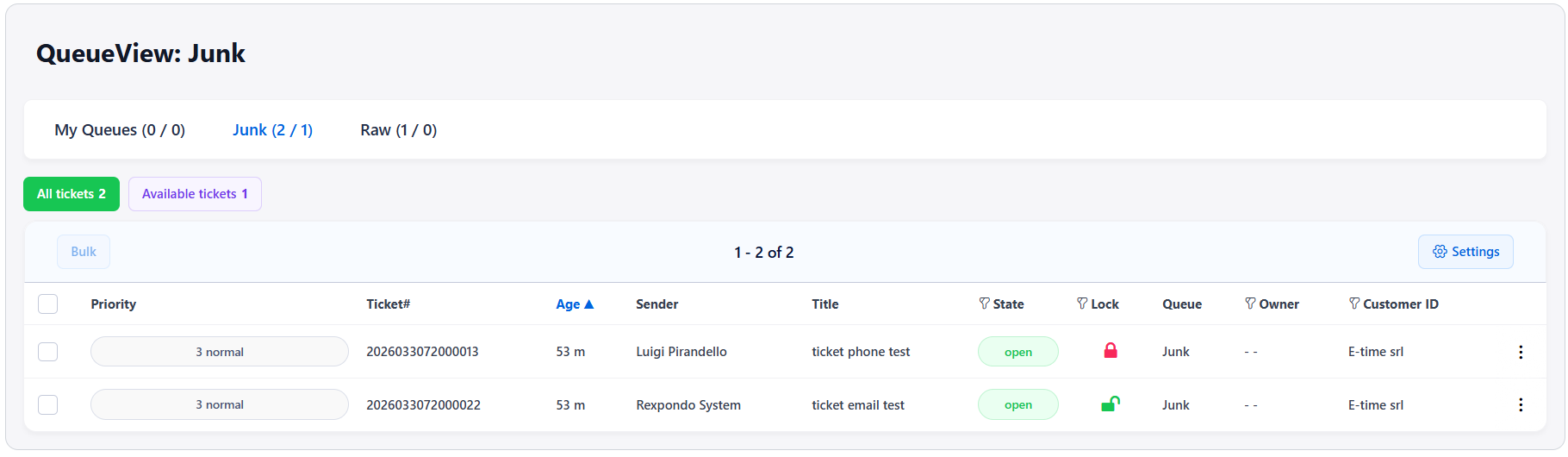 Queue View Screen