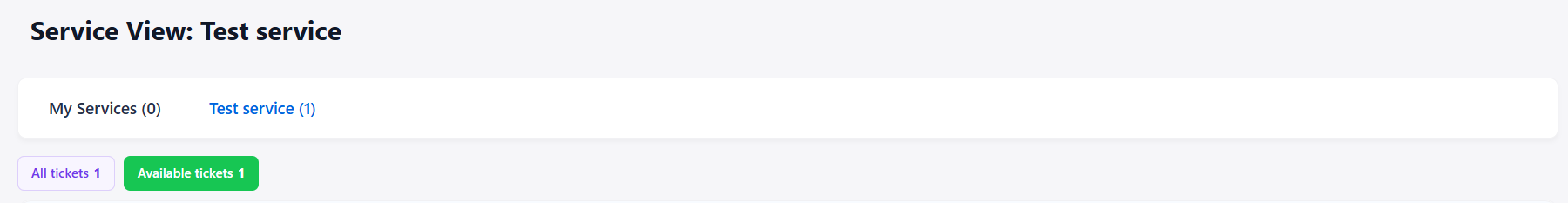 Service View Widget Header