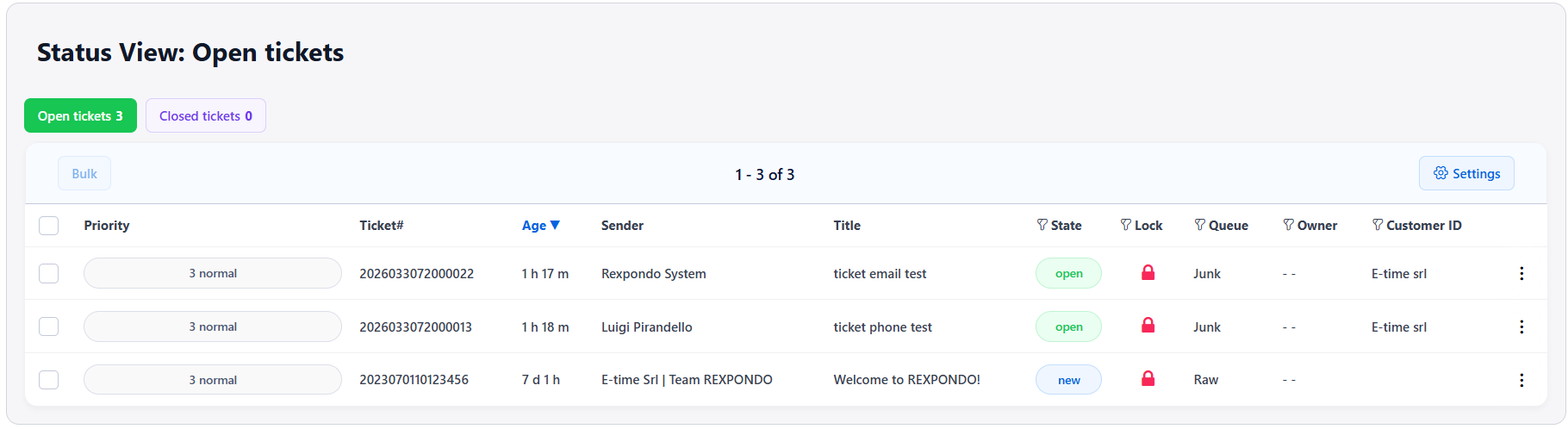 Status View Screen