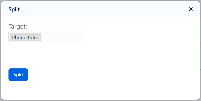Article Split Dialog