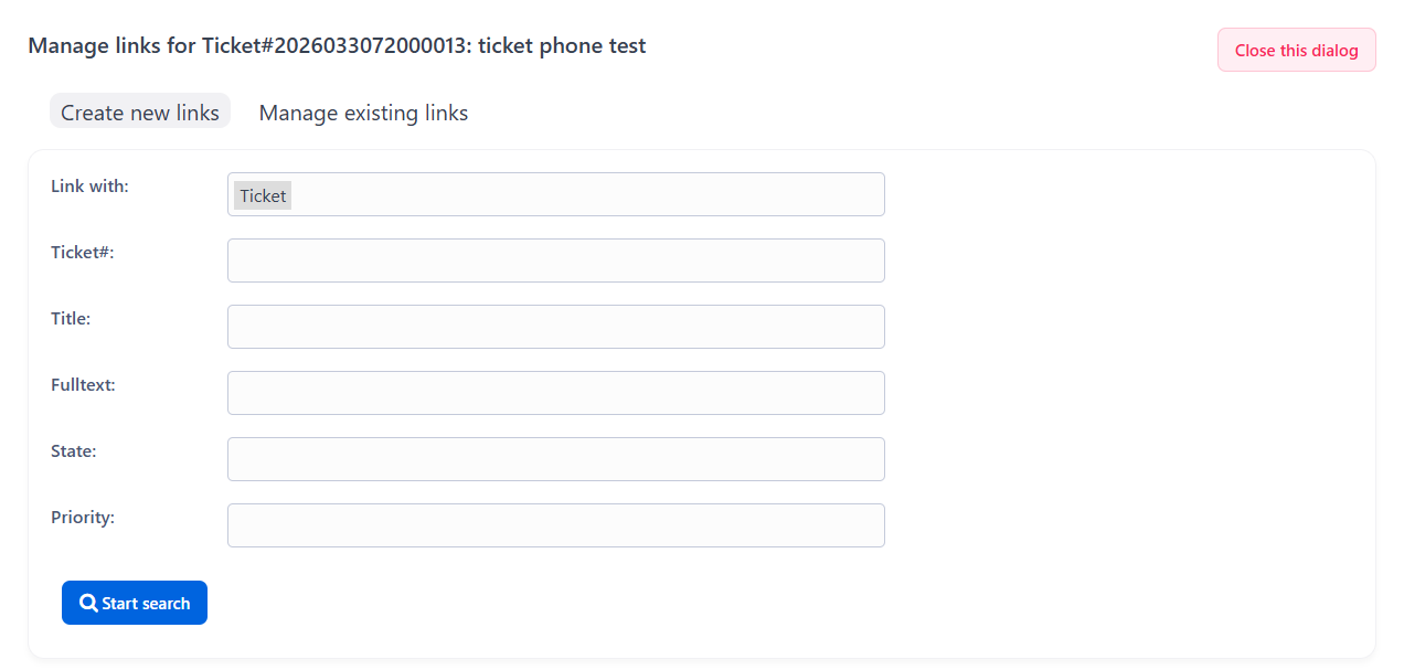Link Ticket Screen