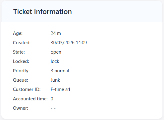 Ticket Information Widget