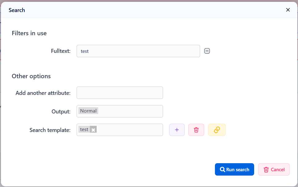 Search Templates Dialog